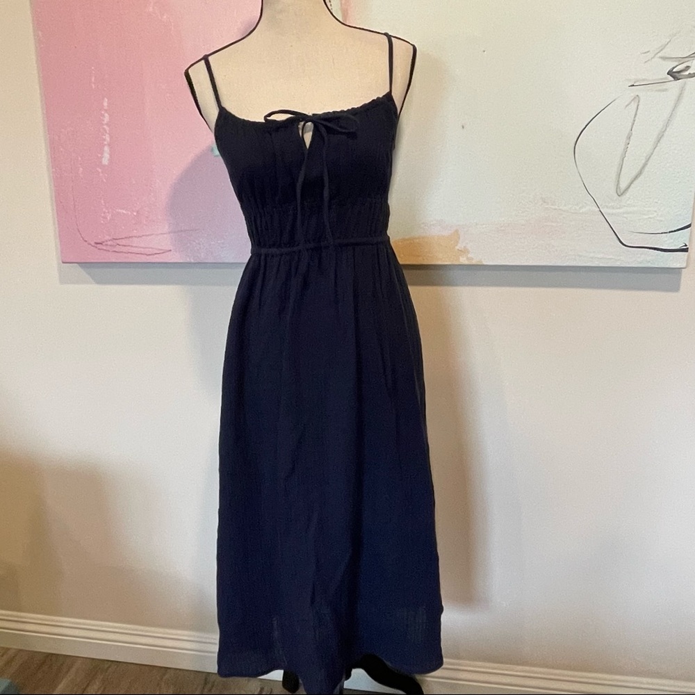 Paris Atelier & Other Stories Women’s Strappy Midi Dress Navy Blue Sz 0. - Picture 1 of 8